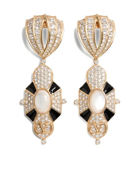 Valentino Garavani Pas Plus crystal-embellished earrings - Gold - zdjęcie produktu nr 1