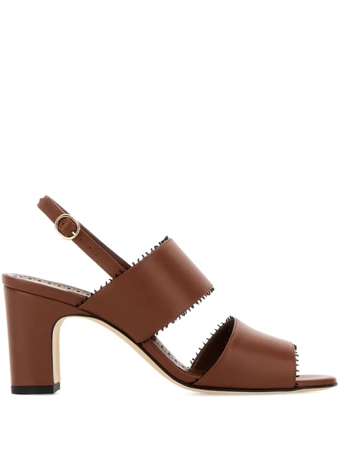 Manolo Blahnik 70mm leather heeled sandals - Brown - zdjęcie produktu nr 1