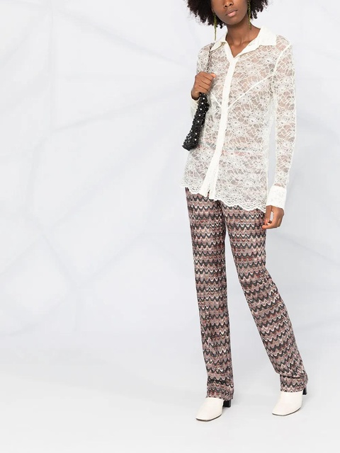 Rabanne sheer lace shirt - White - zdjęcie produktu nr 2
