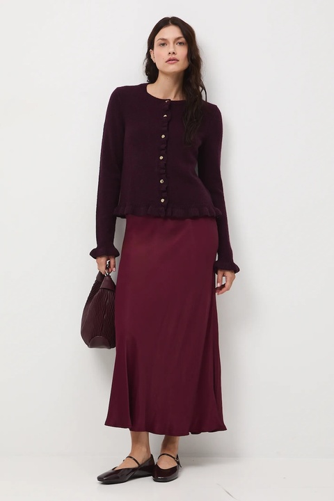 Medicine kardigan z wełną damskie kolor bordowy - zdjęcie produktu nr 2