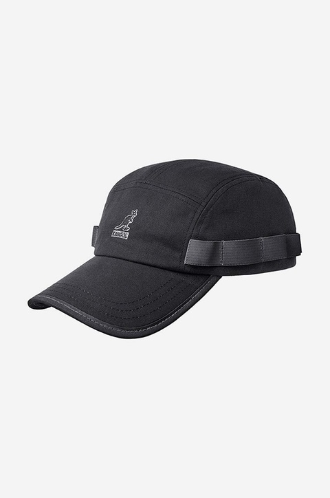 Kangol czapka z daszkiem bawełniana Wax Utility 5 Panel kolor czarny z aplikacją K5329-BLACK - zdjęcie produktu nr 1