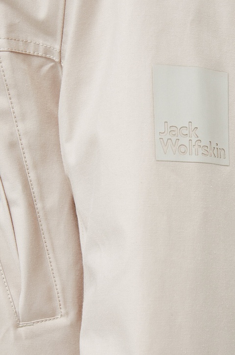 Jack Wolfskin parka damska kolor beżowy przejściowa - zdjęcie produktu nr 2