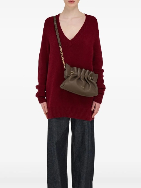 Ferragamo Soft ruched leather tote bag - Brown - zdjęcie produktu nr 1