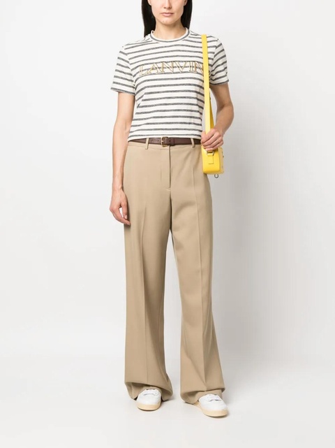 Lanvin logo-print striped T-shirt - Neutrals - zdjęcie produktu nr 2