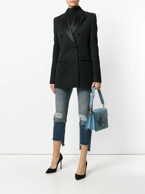 Dolce & Gabbana deconstructed logo patch jeans - Blue - zdjęcie produktu nr 2