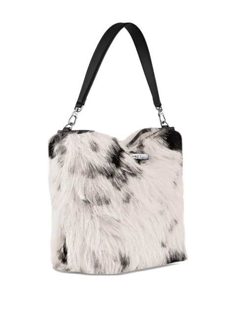 Longchamp Le Roseau faux-fur clasp shoulder bag - White - zdjęcie produktu nr 2
