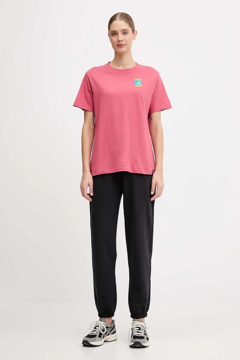 LA Sportiva t-shirt bawełniany Moon Climb damski kolor różowy ZACT194 - zdjęcie produktu nr 2