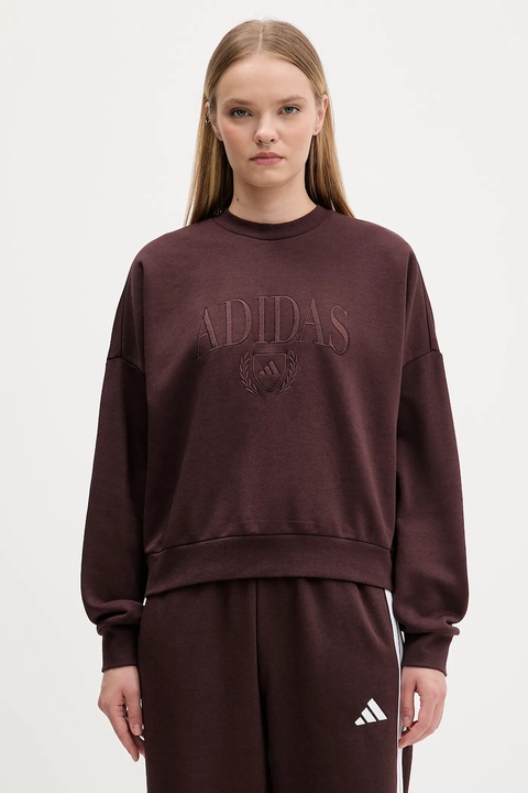 adidas bluza Cozy damska kolor brązowy z aplikacją JM1794 - zdjęcie produktu nr 1