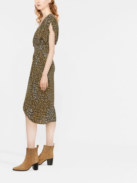 MARANT ÉTOILE Almeya abstract-print midi dress - Yellow - zdjęcie produktu nr 2