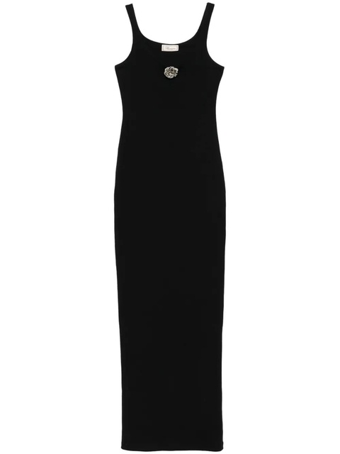 Blumarine floral-brooch maxi dress - Black - zdjęcie produktu nr 1