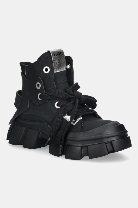 GOE workery skórzane damskie kolor czarny na platformie SS2N4054 BLACK - zdjęcie produktu nr 1