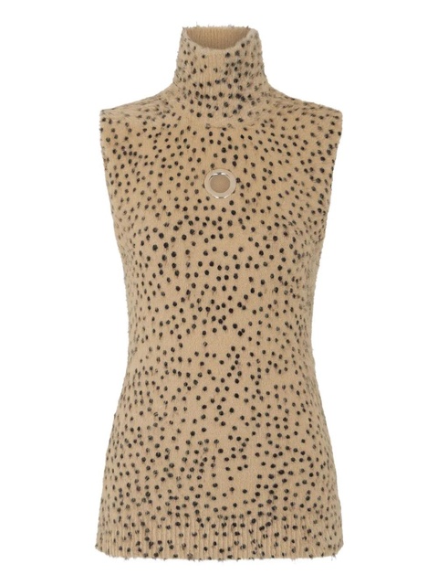 Rabanne turtleneck polka-dot print top - Neutrals - zdjęcie produktu nr 1