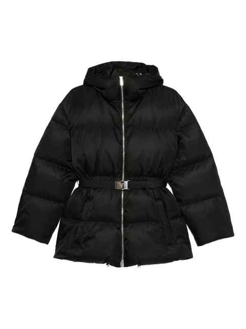 Prada hooded belted puffer jacket - Black - zdjęcie produktu nr 1