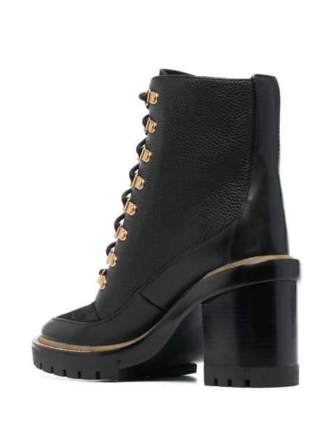 Tory Burch 100mm lace-up leather boots - Black - zdjęcie produktu nr 2