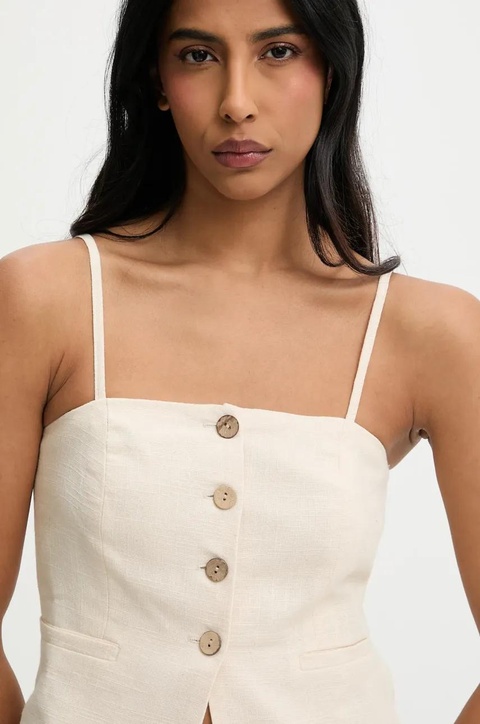 Answear.LAB top bawełniany damska kolor beżowy gładka - zdjęcie produktu nr 2