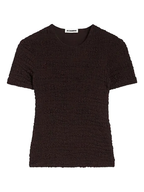Jil Sander textured short-sleeve top - Brown - zdjęcie produktu nr 1
