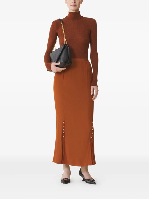 Lanvin pleated button-detail skirt - Orange - zdjęcie produktu nr 1