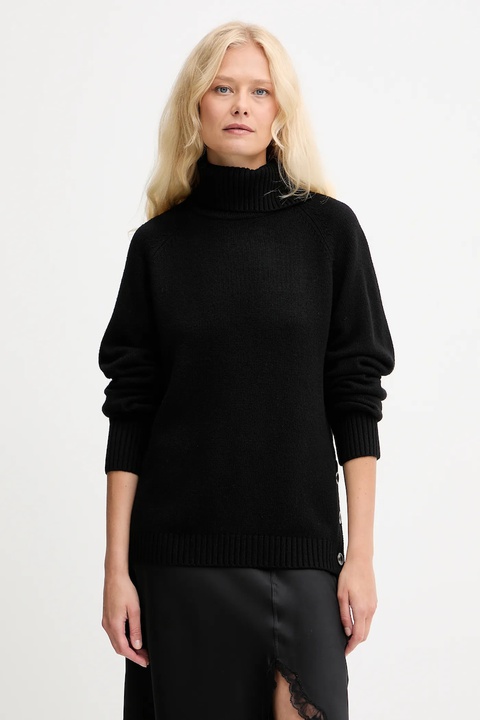 Silvian Heach sweter z domieszką wełny DIOUF damski kolor czarny lekki z golfem GPA25232LU - zdjęcie produktu nr 1
