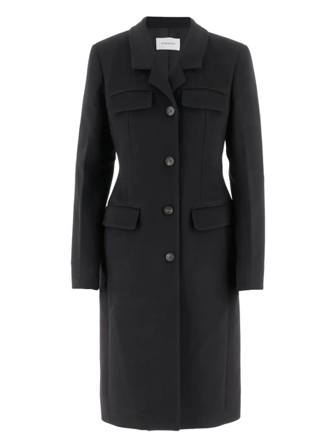 Ferragamo button-fastening flap-pocket coat - Black - zdjęcie produktu nr 1