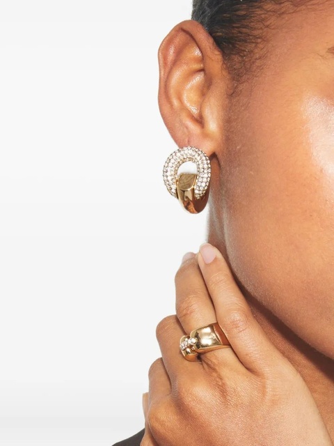 Tory Burch crystal-embellished hoop earrings - Gold - zdjęcie produktu nr 2