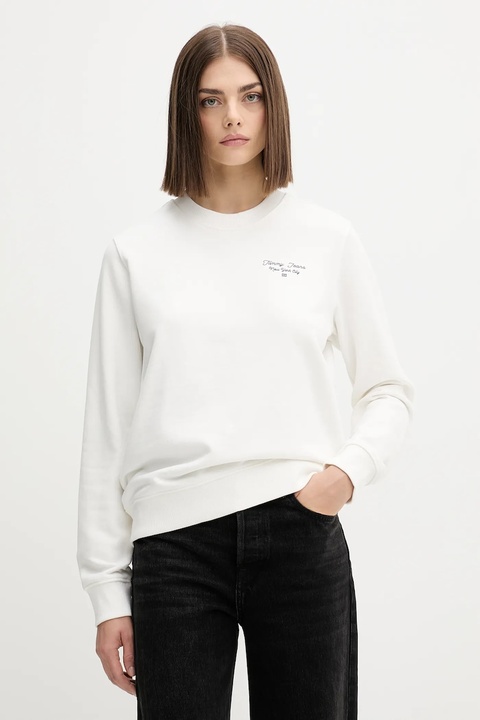 Tommy Jeans bluza bawełniana damska kolor biały z nadrukiem DW0DW21960 - zdjęcie produktu nr 1
