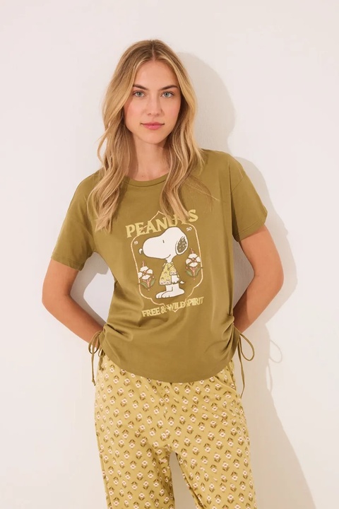 women'secret piżama bawełniana SNOOPY damska kolor zielony 3139904 - zdjęcie produktu nr 2