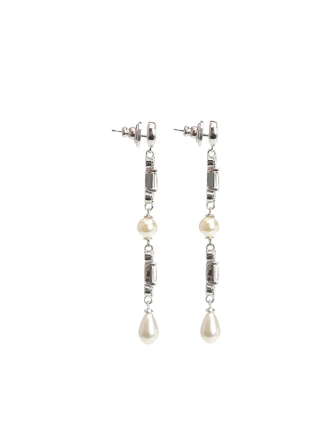 Valentino Garavani crystal-pearl drop earrings - Silver - zdjęcie produktu nr 2