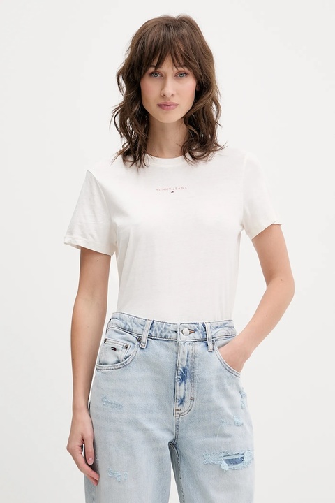 Tommy Jeans t-shirt damski kolor beżowy DW0DW21964 - zdjęcie produktu nr 1