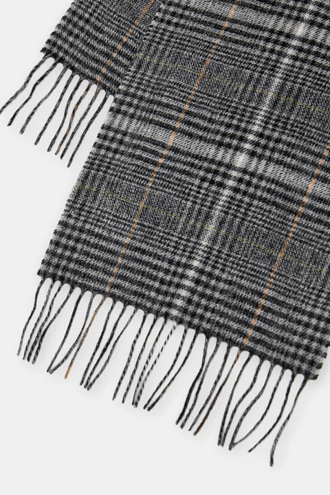 Barbour szalik wełniany kolor szary wzorzysty USC0400 - zdjęcie produktu nr 1