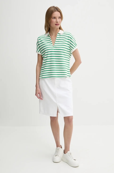 Tommy Hilfiger spódnica bawełniana kolor biały mini ołówkowa WW0WW44391 - zdjęcie produktu nr 2