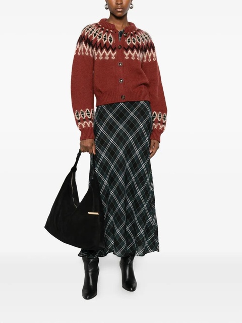 DÔEN Clarke patterned-intarsia cardigan - Brown - zdjęcie produktu nr 2