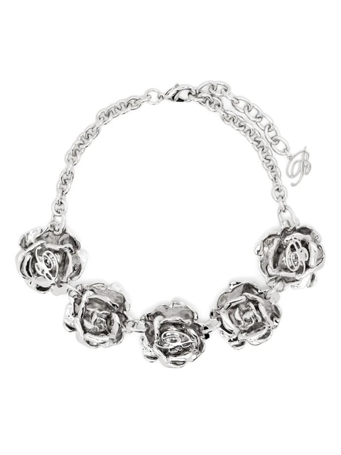 Blumarine rose-motif necklace - Silver - zdjęcie produktu nr 1