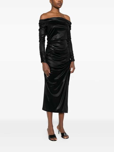 ISABEL MARANT off-shoulder draped midi dress - Black - zdjęcie produktu nr 2