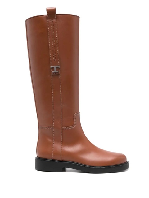 Tod's logo-plaque knee boots - Brown - zdjęcie produktu nr 1
