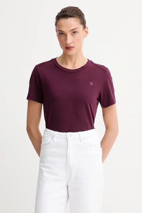 G-Star Raw t-shirt bawełniany damski kolor bordowy D26062-336 - zdjęcie produktu nr 1