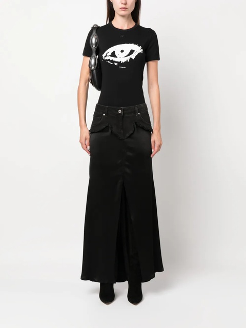 Blumarine layered detail ankle-length skirt - Black - zdjęcie produktu nr 1