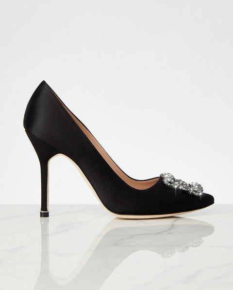 MANOLO BLAHNIK - Czarne szpilki Hangisi 10.5 cm - zdjęcie produktu nr 1