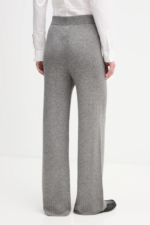 United Colors of Benetton spodnie z dodatkiem wełny damskie kolor szary szerokie high waist 102HDF00Z - zdjęcie produktu nr 2