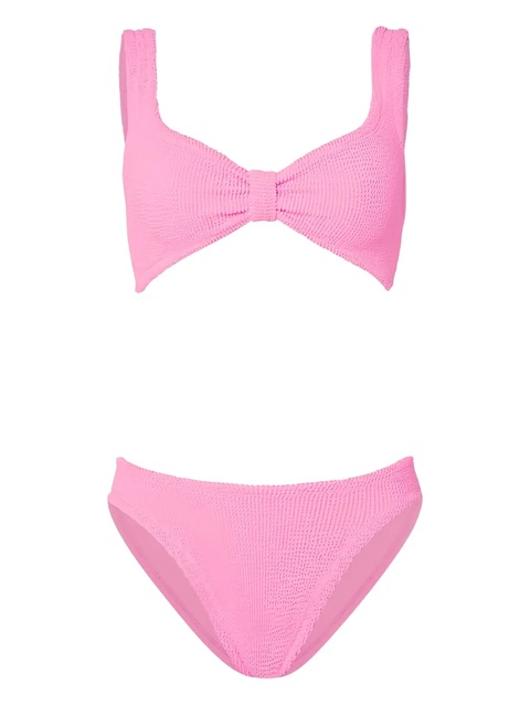 Hunza G bow-detail textured bikini - Pink - zdjęcie produktu nr 1