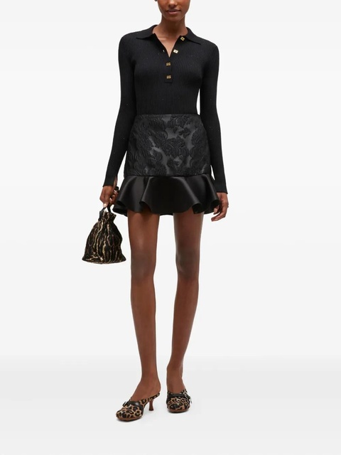 GANNI floral ruffled mini skirt - Black - zdjęcie produktu nr 1