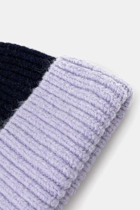 United Colors of Benetton czapka z domieszką wełny kolor granatowy 6NWBDA01L - zdjęcie produktu nr 2