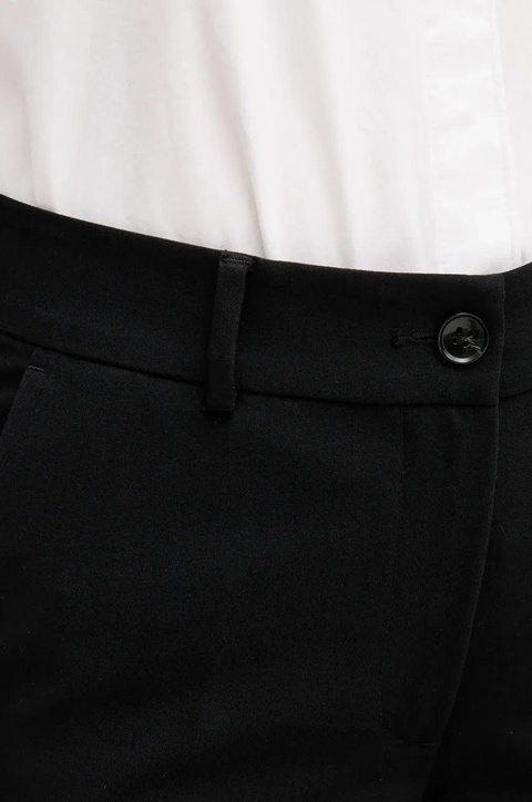 Sisley spodnie damskie kolor czarny proste high waist 4KVXLE02X - zdjęcie produktu nr 2