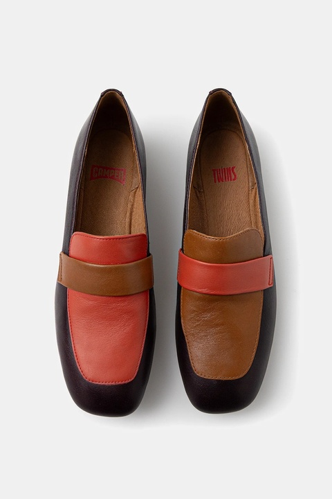 Camper mokasyny skórzane TWS damskie kolor bordowy na płaskim obcasie K200991-010 - zdjęcie produktu nr 1