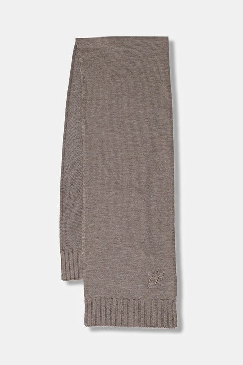 Emporio Armani szalik wełniany damski kolor beżowy gładki EW003130 AF19981 - zdjęcie produktu nr 2