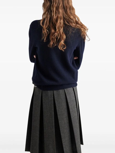 Prada logo-intarsia sweater - Blue - zdjęcie produktu nr 2