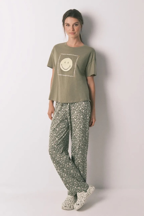 women'secret piżama bawełniana damska kolor zielony bawełniana 3132139 - zdjęcie produktu nr 1