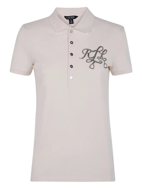 Lauren Ralph Lauren logo-embroidered polo top - Neutrals - zdjęcie produktu nr 1