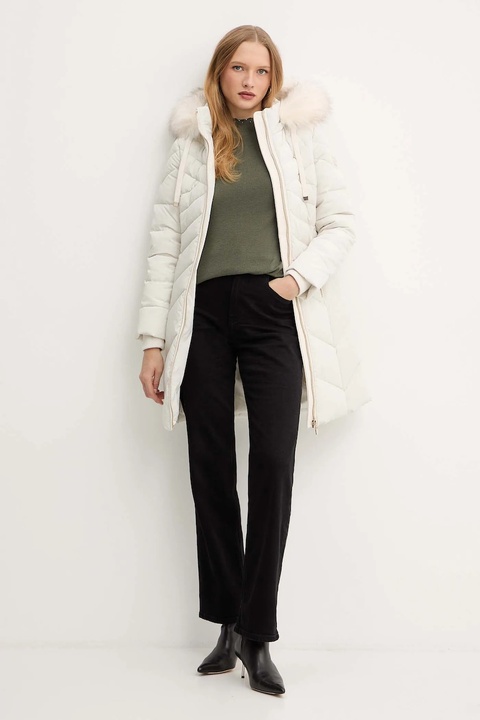 Morgan sweter z domieszką wełny damski kolor zielony lekki z półgolfem MROCK - zdjęcie produktu nr 2