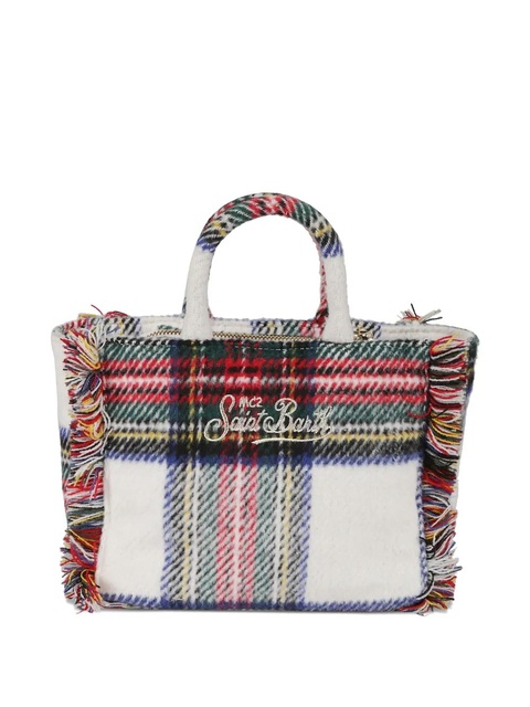 MC2 Saint Barth mini Vanity tartan-pattern tote bag - White - zdjęcie produktu nr 2