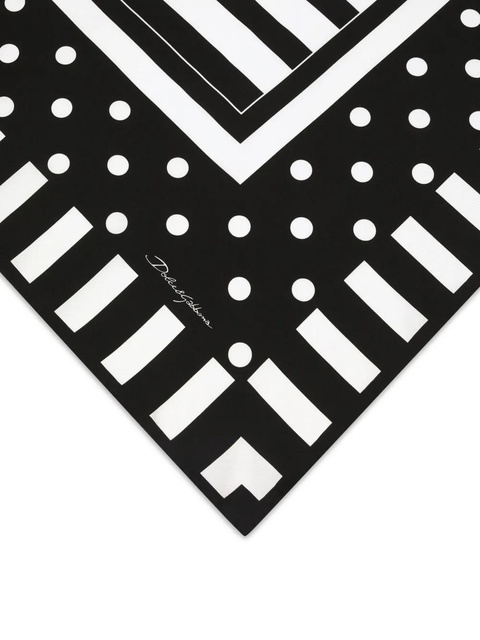 Dolce & Gabbana polka-dot silk twill scarf - Black - zdjęcie produktu nr 2